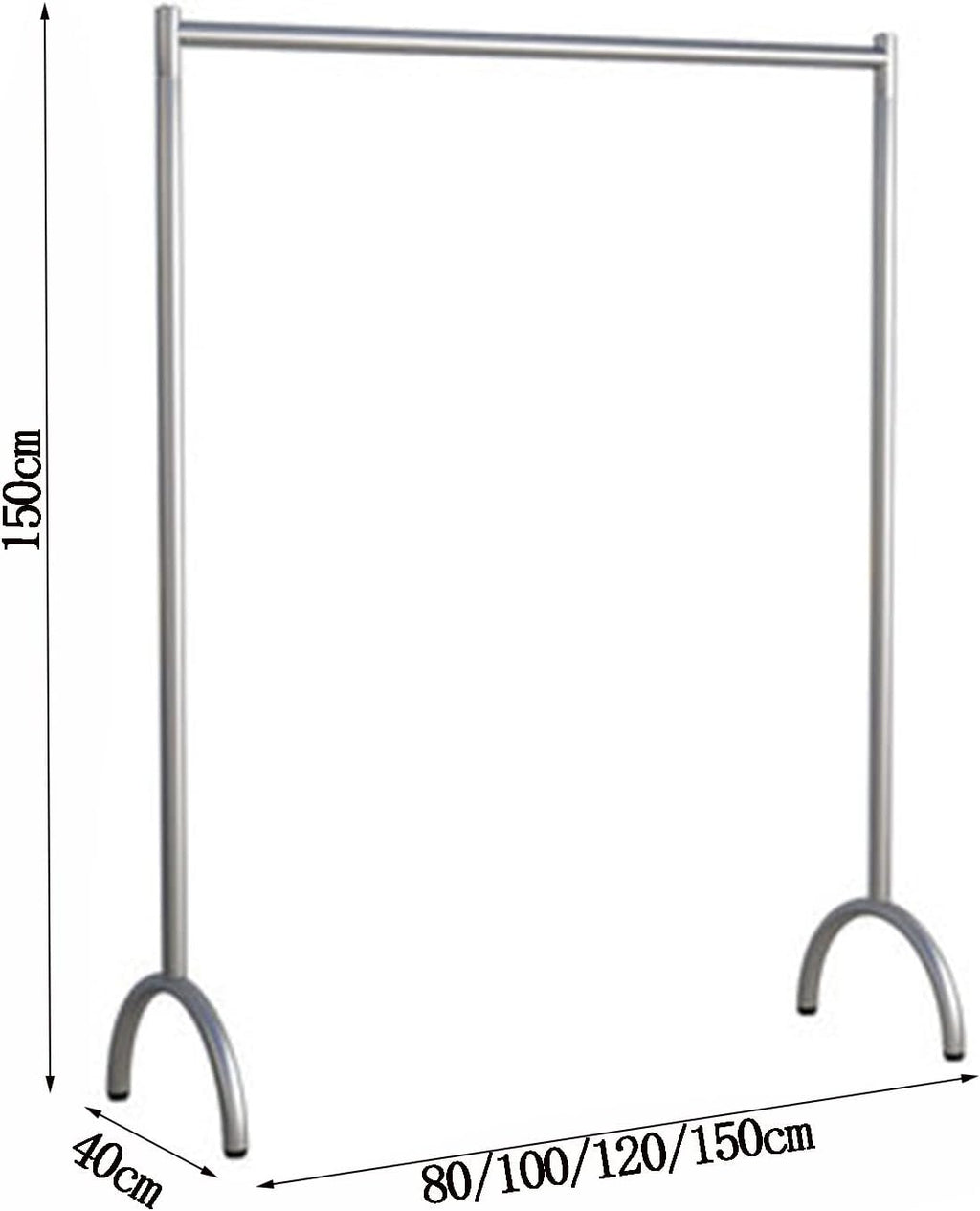 Clothing rack Modern Silver Clothing Rack Heavy Duty Stainless Steel Garment Rack Retail Clothing Displa Rack Sturdy And Durable Clothes Rail,One Color 80x40x150cm