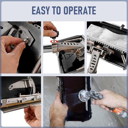 Professional Drywall Taping Tools - Aluminum Alloy Flat Box with 41'-54' Handle, Quick Clean 12' Drywall Mud & Putty Knife, Essential Drywall Finishing Kit