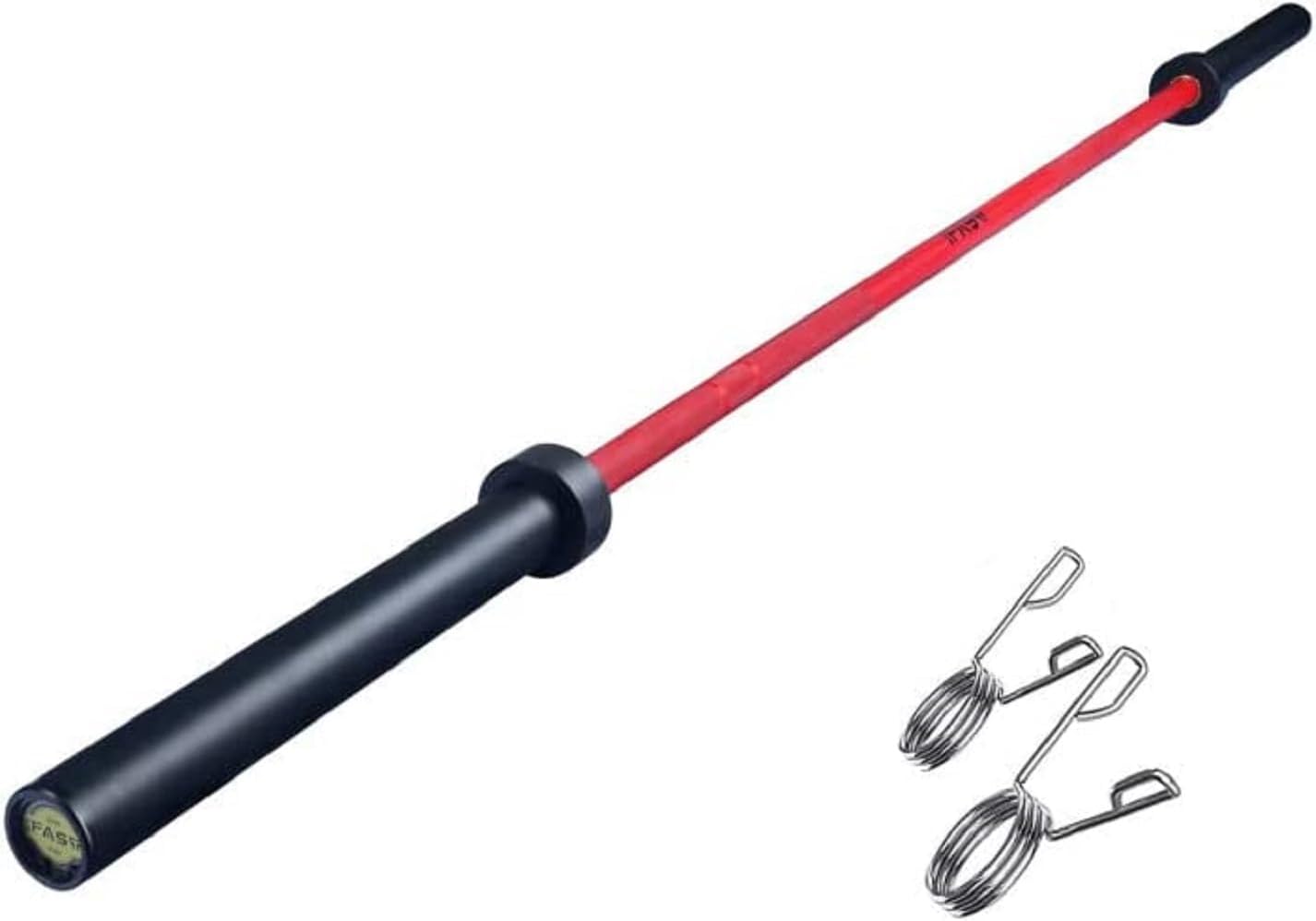 IFAST Olympic Barbell Bar 4FT Solid Chrome Barbell with Bearing, Home Gym 2' Weightlifting Bar, Weight Capacity (7.2FT Cerakote Red, 1200LB Capacity (44lbs))