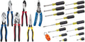 Klein Tools 80086 6-Piece Journeyman Plier Kit and 80021 16-Piece Screwdriver/Nut Driver Set with Magnetizer