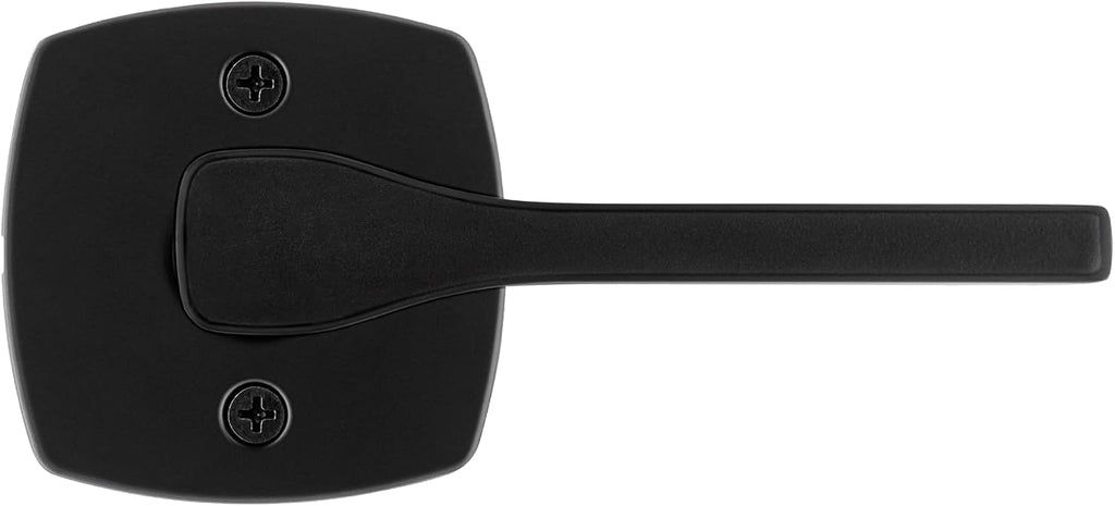 Kwikset Tripoli Dummy Door Handle, Single Sided for Closets, French Double Doors, and Pantry, Matte Black Non-Turning Reversible Interior Push/Pull Lever, with Microban Protection (Pack of 10)