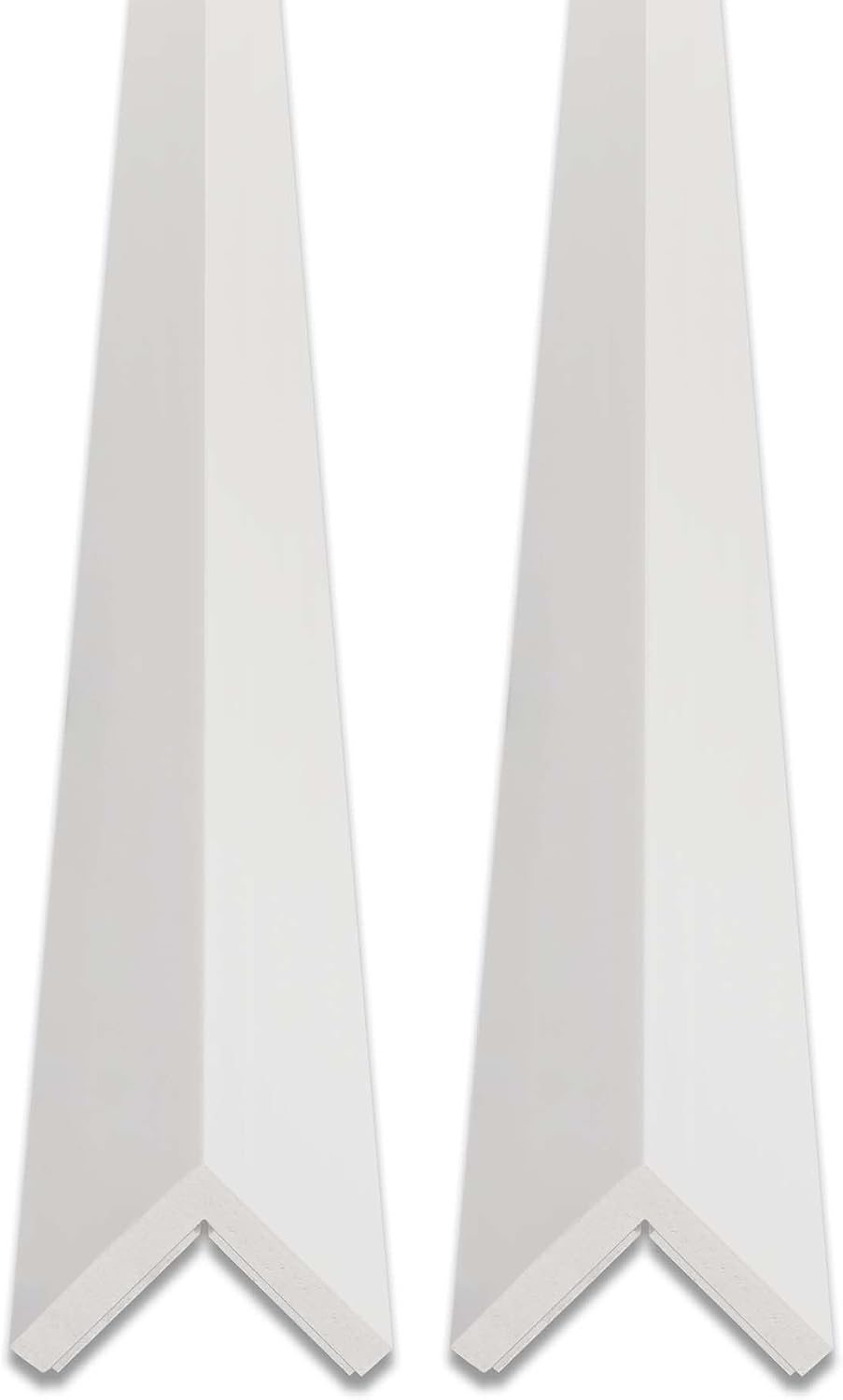Outwater White 1-1/2' X 1-1/2' Wall Corner Protector Trim with Adhesive, 8FT Length, 2 Pack