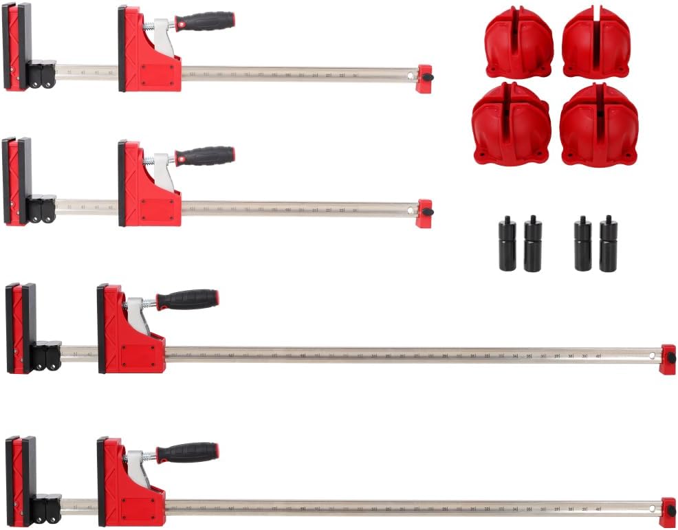 12pcs Parallel Clamp Kits with 2pcs 24' Clmap and 40' Clmap, 4pcs Bench Dogs and Framing Blocks for Woodworker Tools