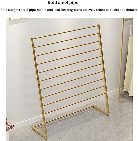 Scarf Holder - Floor Standing Scarves Silk Rack,Floor Standing Metal Blanket Rack,Clothing Store Scarf Display Rack,Commercial Garment Rack Pants Hanger Sha(One Color-60X40X145CM