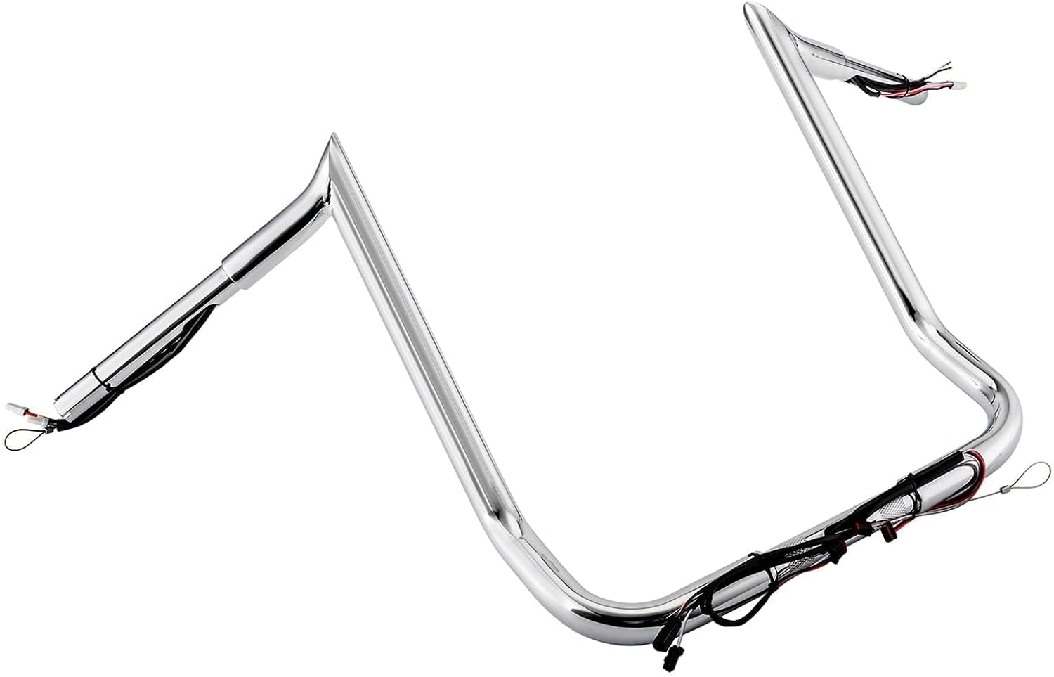 Mofun 14' Ape Hangers Pre-wired Handlebars 1 1/4' Compatible with Harley Touring Street Glide Electra Tri Glide Ultra Limited with Batwing Fairing 2014-2023, Chrome