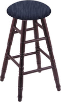 HBS XL Oak Round Cushion 36' Swivel Extra Tall Bar Stool with Turned Legs, Dark Cherry Finish, and Graph Anchor Seat