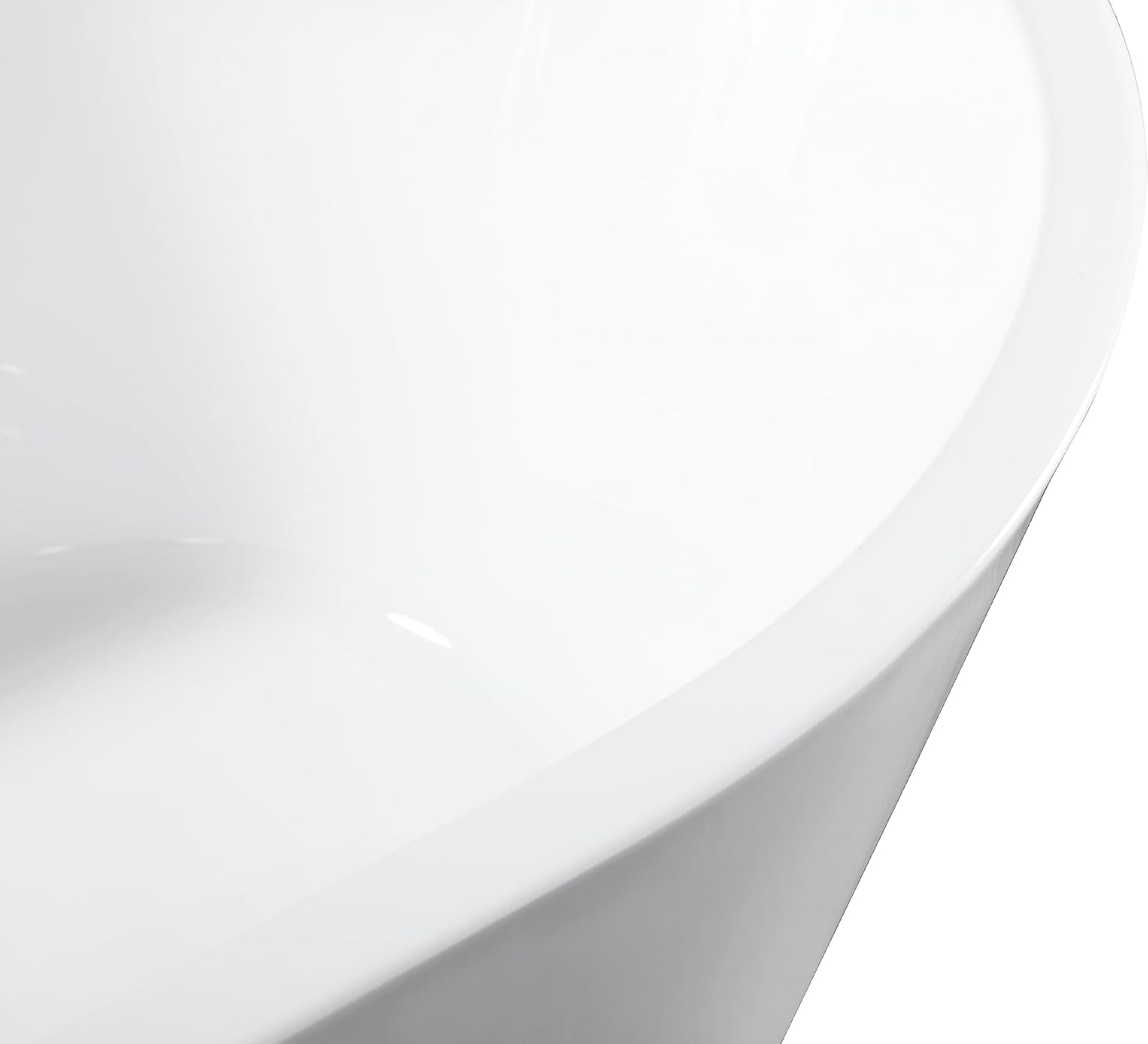 59' Acrylic Freestanding Bathtub, Stand Alone Tub,cUPC Certified, Chrome Drain & Overflow,Gloss White Finish (White, 59 Inch)