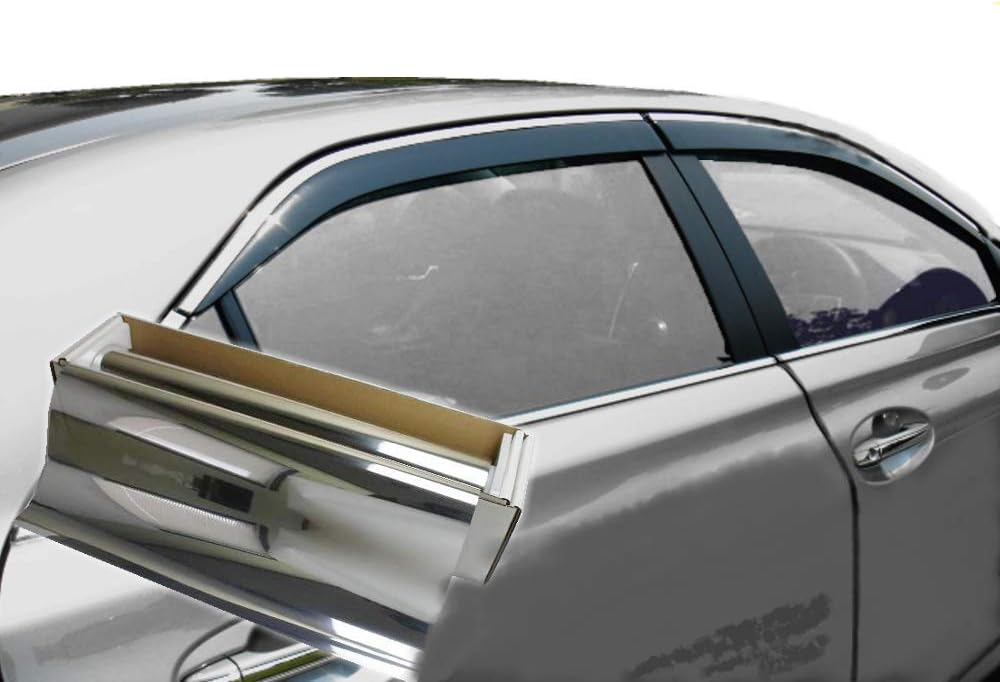 Reflective Car Window Tint Film - One Way Window Mirror Glass Shield Automotive Tinting Sun Blocking Anti UV Heat Control for Car SUV Truck Tractor Boat House Silver 20 Inches x 100 Feet