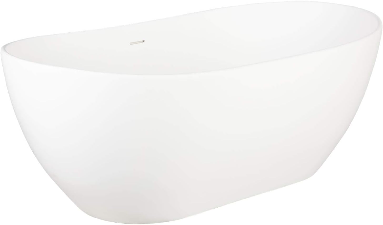 Signature Hardware 306468 Winifred 64' Resin Soaking Freestanding Tub with Integrated Drain and Overflow