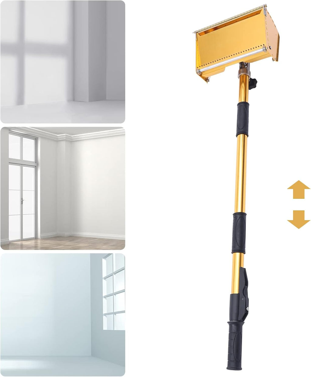 10inch Drywall Taping and Finishing Tool Set, Drywall Corner Tool Set Handtool with Extendable Handle, Adjustable Rod Length 2.95-4.92ft, 5 Rod Adjustable Gears
