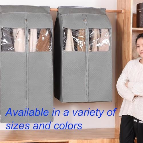 Clear PVC Garment Bags - Protective Clothes Rack Cover for Dresses & Shirts - Sealed Storage Solution, Brown, 52x52x90cm / 20x20x35in - Ideal for Dust-Free Protection