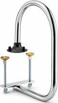 Chrome-Plated Metal Service Rail, Silver, Bar Waitress Stall, 16 7/8 x 11 7/8 x 6 Inches, Clamp Mount