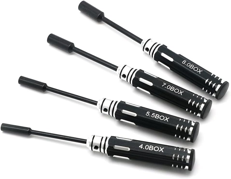 Replacement Part For Rc Tool 4 Pcs Metal 4.0 5.5 7.0 8.0 Mm Hex Tools Nut Key Socket Screw Driver Wrench Set For Rc Helicopter - (Color: 5 Sets)