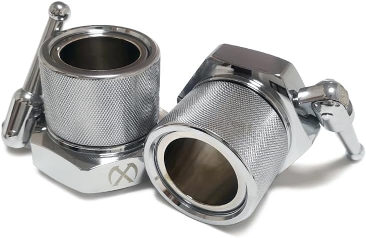 xmaster Competition Barbell Collars, Ball-Lever Lock, Solid Steel 5kg Pair for 2' Olympic Bar | Competition Calibrated Ball-Lever Lock Solid Billet Steel Hard Chrome Finish 5kg/Pair (2.5kg Each) For 2' Olympic Bars