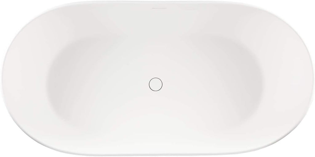 Signature Hardware 306468 Winifred 64' Resin Soaking Freestanding Tub with Integrated Drain and Overflow
