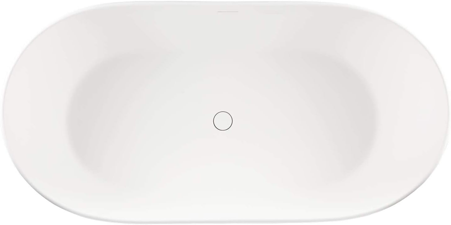 Signature Hardware 306468 Winifred 64' Resin Soaking Freestanding Tub with Integrated Drain and Overflow