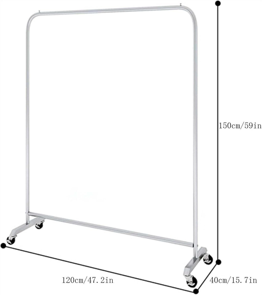Clothes Rack Hat Rack Stainless Steel Hanger Garment Rack Heavy Duty Clothes Rack for Hanging Clothes Retail Display Clothing Movable Hanger Suitable for Commercial Boutique (Silver 120CM)