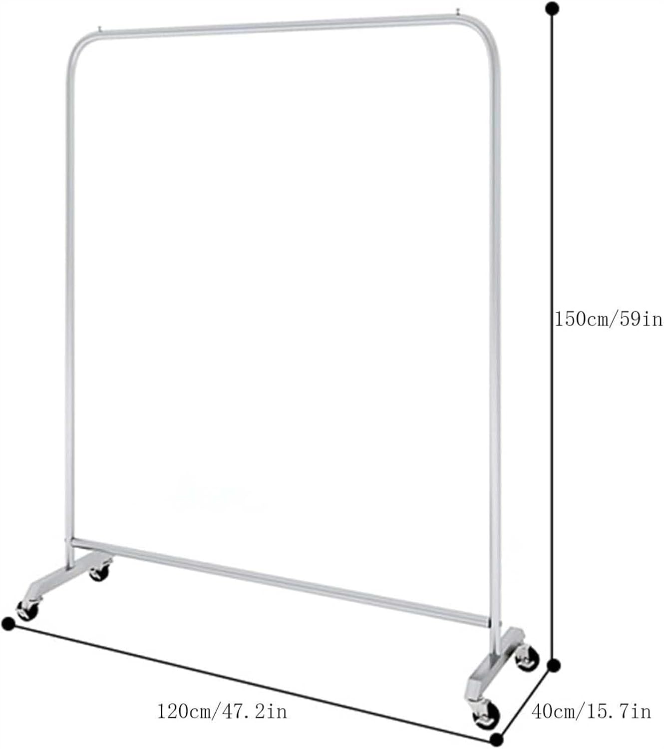 Clothes Rack Hat Rack Stainless Steel Hanger Garment Rack Heavy Duty Clothes Rack for Hanging Clothes Retail Display Clothing Movable Hanger Suitable for Commercial Boutique (Silver 120CM)