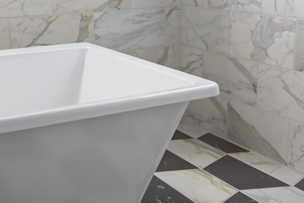 KOHLER K-894-F62-0 Reve Freestanding Bath with Brilliant Blanc Base, White, 67' x 36'