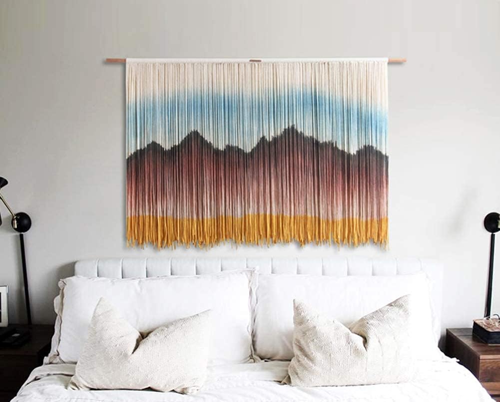 Macrame Wall Hanging Handmade Macrame Tapestry Woven Wall Art Bohemian Wall Decor Textile Wall Hangings (110x150cm)