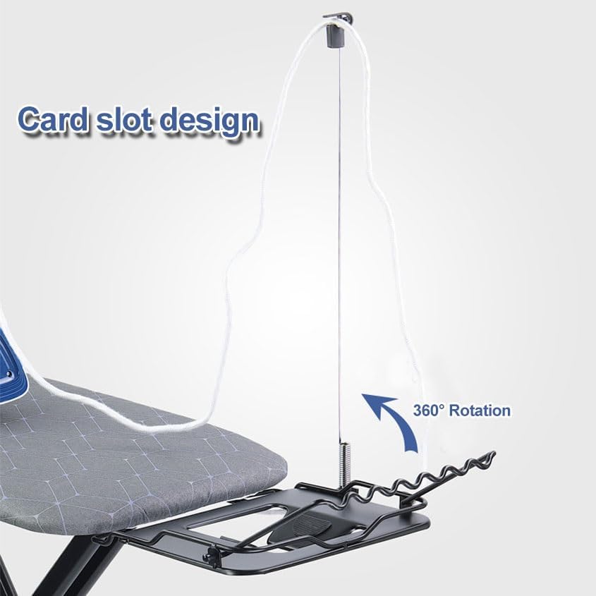 Ironing Board Full Size, Panel Iron Board with Iron Rest, Heat & Scorch Resistant Cover, Adjustable Height Heavy Duty Ironing Board with Garment Rack, for Home, Dorm