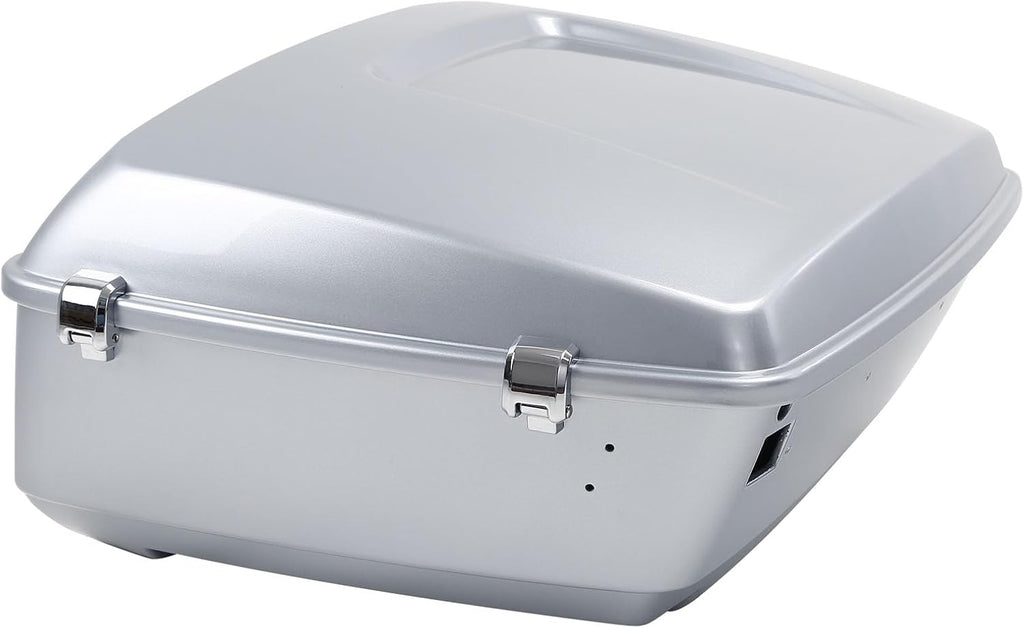 TCMT King Motorcycle Trunk Box W/Latches Keys Fit for Harley 2014-2025 Touring CVO Road King Road Glide Street Glide Electra Glide Ultra Limited Pack Barracuda Silver