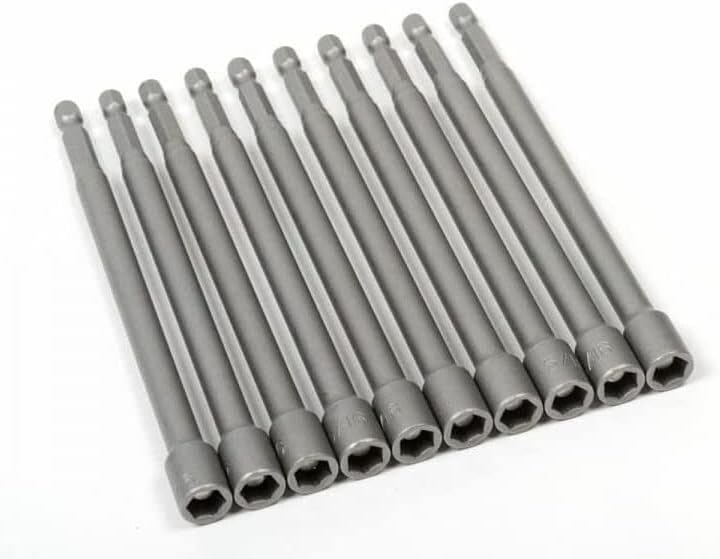 ARC-POWER for 10pc Pack of 5/16' Magnetic Hex 6' Long Driver Bits Socket Drivers