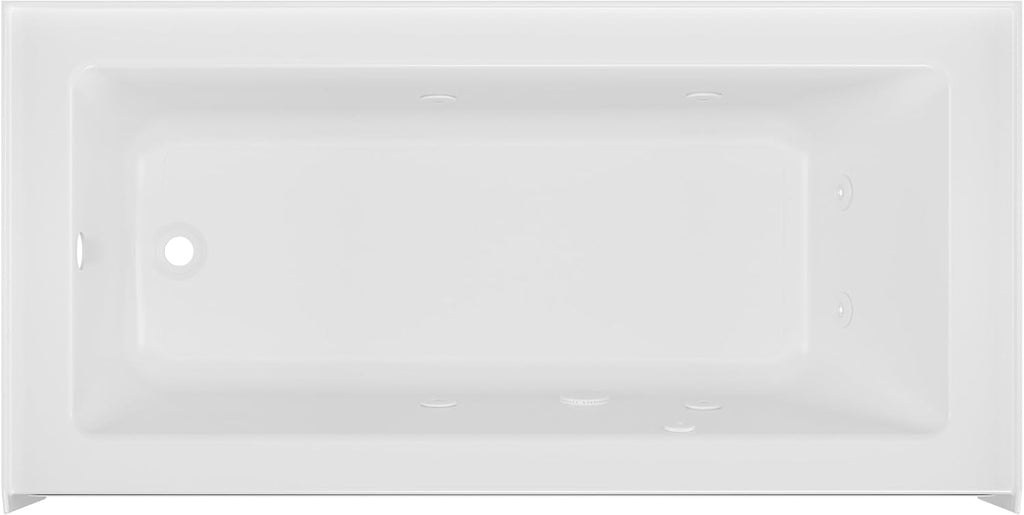Jacuzzi SIGNATURE Acrylic Skirted Bathtub, Jet Massage Tub, Slip Resistant, Left Drain Placement, 60' (L) x 36' (W), Rectangle Flat Front, White