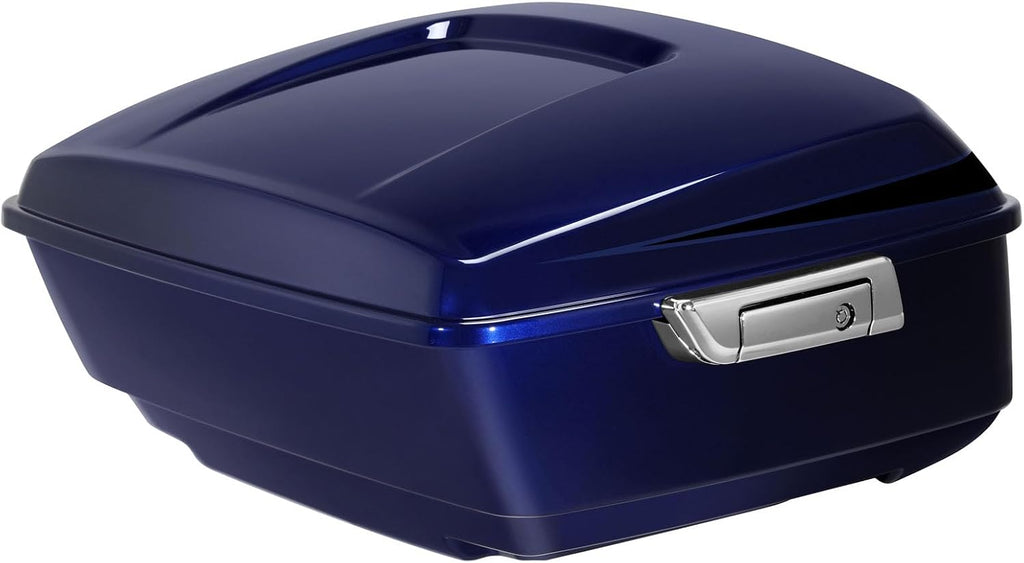 TCMT King Motorcycle Trunk Fit for Harley Touring 2014-2025 CVO Road King Road Glide Street Glide Electra Glide Ultra Limited Pack Blue/Black Sunglo
