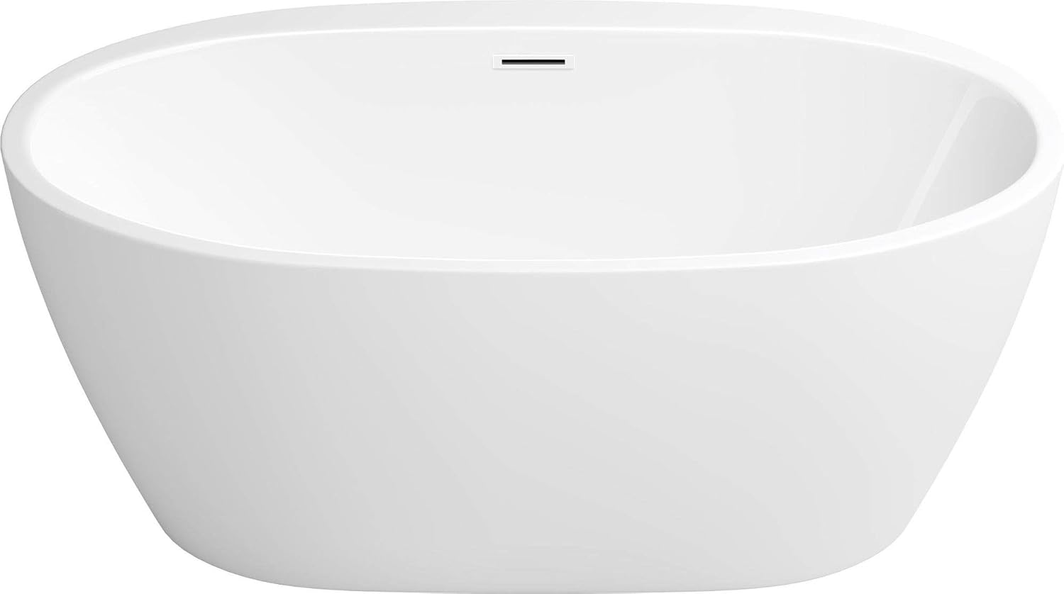 PROFLO PFFSO5931 Cornwall 59' Free Standing Acrylic Soaking Tub with Center Drain, Drain Assembly, and Overflow - White