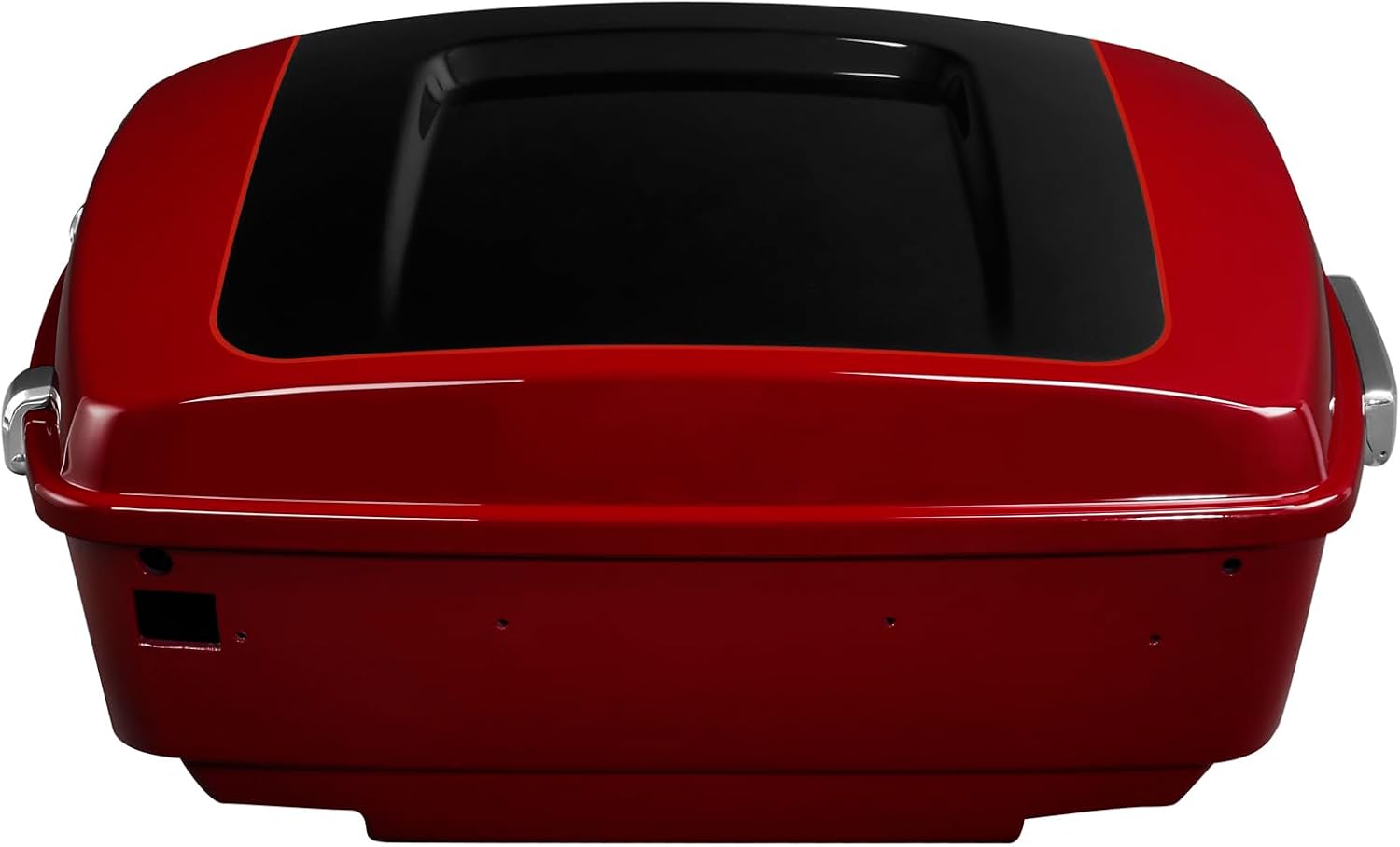 TCMT 13.7' King Motorcycle Trunk Box W/Latch Key Fit For Harley 2014-2025 Touring CVO Road King Road Glide Street Glide Electra Glide Ultra Limited Billiard Red/Vivid Black