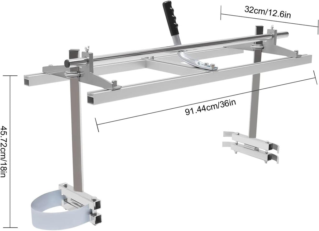 Mobile Sawmill 14-36 Inch Chainsaw Mill Saw Aid Bar Cutting Block Band Saw Aluminium Flexible Wood Milling Cutting Guide System Board Sawmill for Woodworker