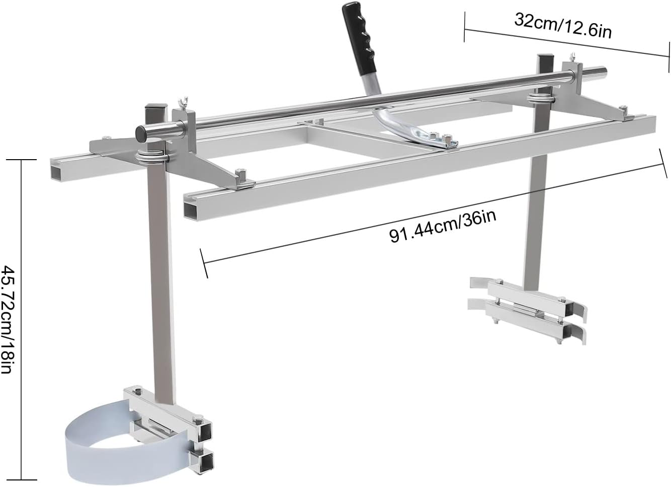 Mobile Sawmill 14-36 Inch Chainsaw Mill Saw Aid Bar Cutting Block Band Saw Aluminium Flexible Wood Milling Cutting Guide System Board Sawmill for Woodworker