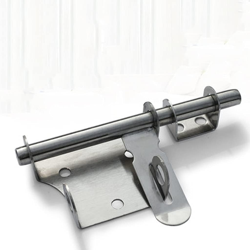 JSEIAJB 304 Stainless Steel Door Lock Barrel Bolt Latch Padlock Clasp Set Home Gate Safety Brushed Hardware