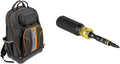 Klein Tools 62800BP Backpack Tool Bag, Tradesman Pro Extra-Large 40-Pocket & 32500HD Multi-Bit Screwdriver/Nut Driver, Impact Rated 11-in-1 Tool with Phillips, Slotted