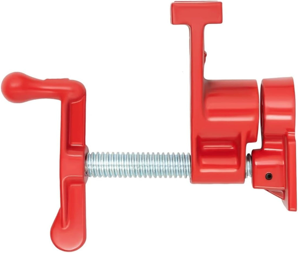 4 Pack 3/4' Wood Gluing Pipe Clamp Set Heavy Duty PRO Cast Iron Bar Clamps Kit With Wide Base For Woodworking
