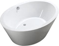 Udine 67' Freestanding Acrylic Bathtub with Chrome Drain, Glossy White Seamless Soaking Tub, Fiberglass Reinforced with Leveling Legs, 81 Gal Capacity