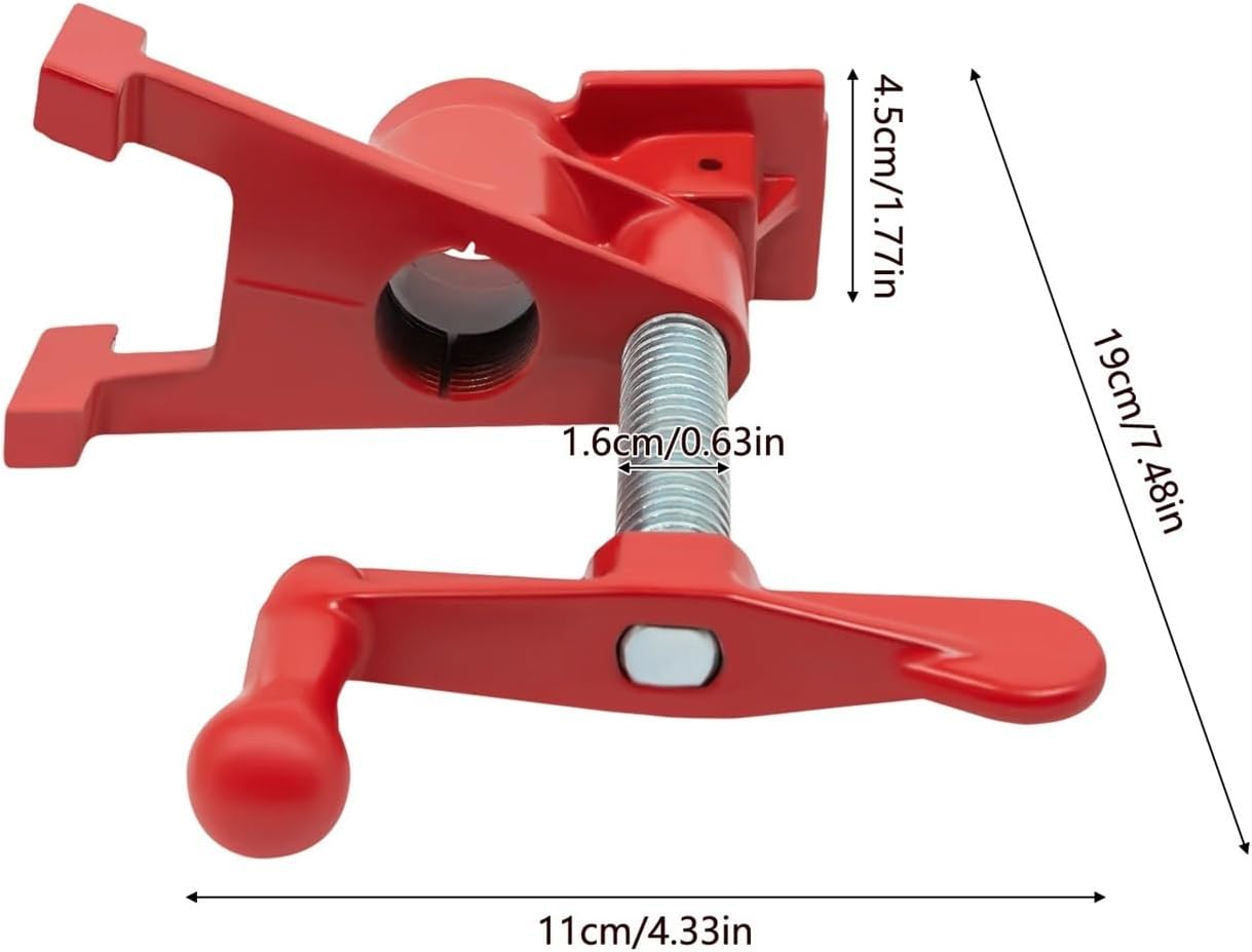 4 Pack 3/4' Wood Gluing Pipe Clamp Set Heavy Duty PRO Cast Iron Bar Clamps Kit With Wide Base For Woodworking