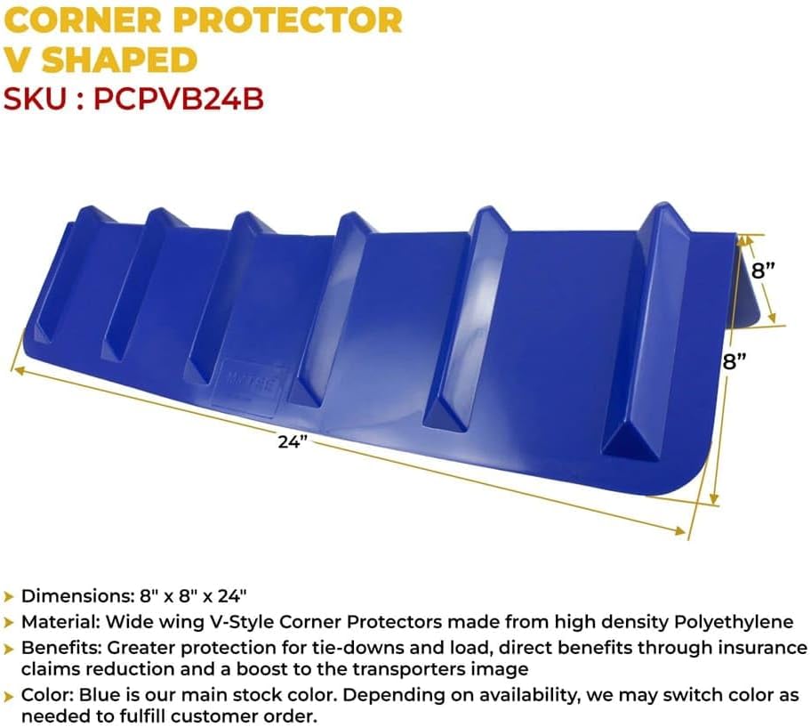 Mytee Products (20 Pack) Blue Corner Protector V Shaped Edge Guard 8' x 8' x 24' Inches