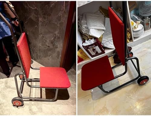 Folding Chair Storage Cart, Heavy-Duty 2-Wheel Trolley for Stacking 15 Banquet Chairs, Perfect for Weddings, Parties, Kitchens & Event Planning