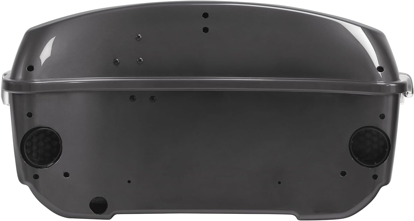 TCMT 13.7' King Motorcycle Trunk Box W/Latch Key Fit For Harley 2014-2025 Touring CVO Road King Road Glide Street Glide Electra Glide Ultra Limited Gauntlet Gray Metallic