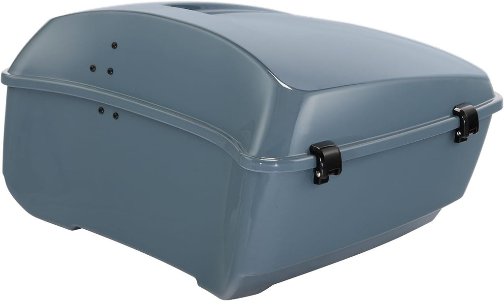TCMT King Motorcycle Trunk Fit for Harley Touring 2014-2025 CVO Road King Road Glide Street Glide Electra Glide Ultra Limited Pack Sharkskin Blue Firestorm