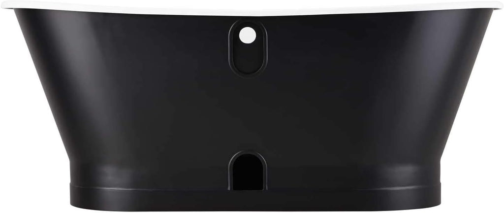 Signature Hardware 426201 Kateryn 67' Cast Iron Soaking Pedestal Freestanding Tub in Black with Pre-Drilled Overflow Hole - Less Drain - Black