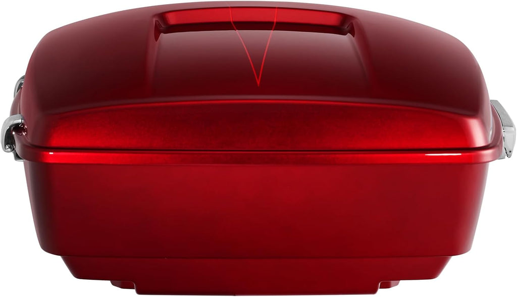 TCMT King Motorcycle Trunk Box Fit for Harley Touring 2014-2025 CVO Road King Road Glide Street Glide Electra Glide Ultra Limited Velocity Red Sunglo Pack