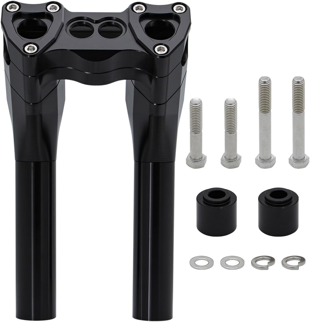 Motorcycle Pullback 8''Tall Handlebar Risers Extension Kit 1-1/8' 28mm Bar Clamp Dia Compatible with Harley Dyna Street bob Wide Glide Low Rider FXDLS FXDL Fat Bob FXDF Softail Sportster 883 1200