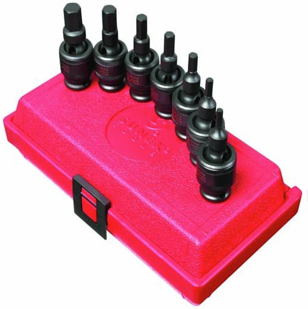 SUNEX TOOLS 3659 3/8-Inch Drive Metric Universal Hex Bit Driver Impact Socket Set