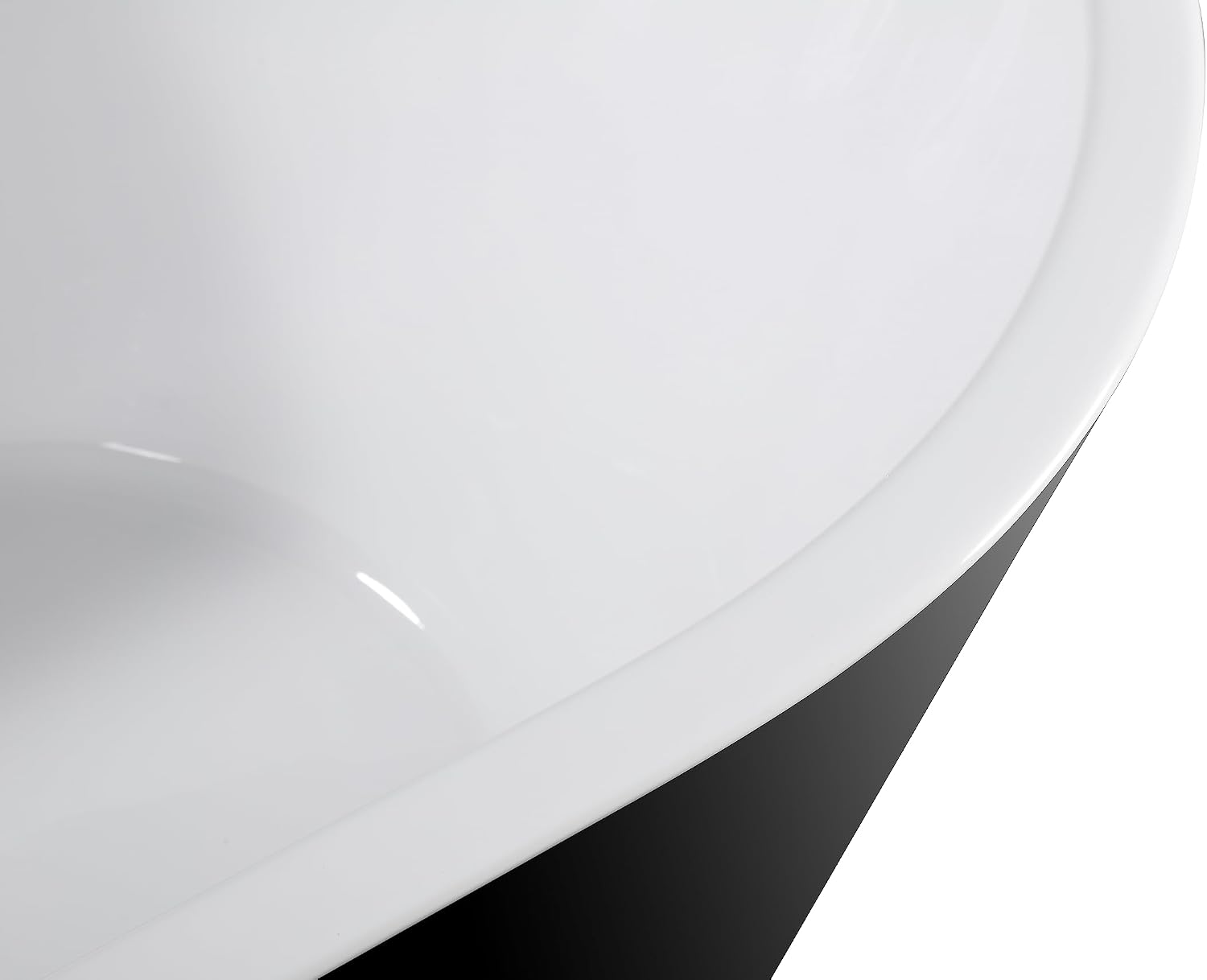 59' Acrylic Freestanding Bathtub-Acrylic Soaking Tubs, Black Bathtub, Oval Shape Black Freestanding Bathtub with Chrome Overflow and Pop Up Drain