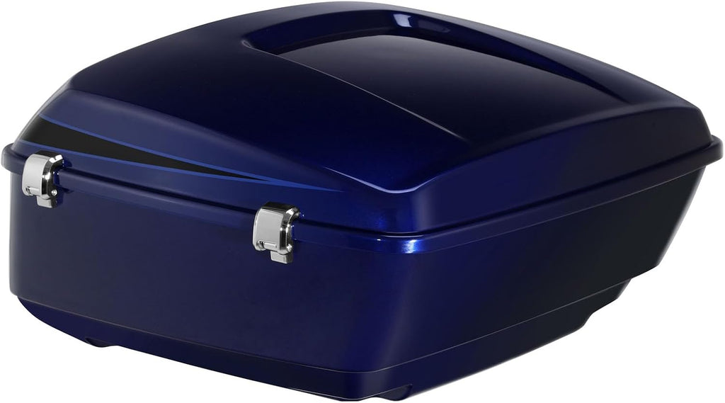 TCMT King Motorcycle Trunk Fit for Harley Touring 2014-2025 CVO Road King Road Glide Street Glide Electra Glide Ultra Limited Pack Blue/Black Sunglo
