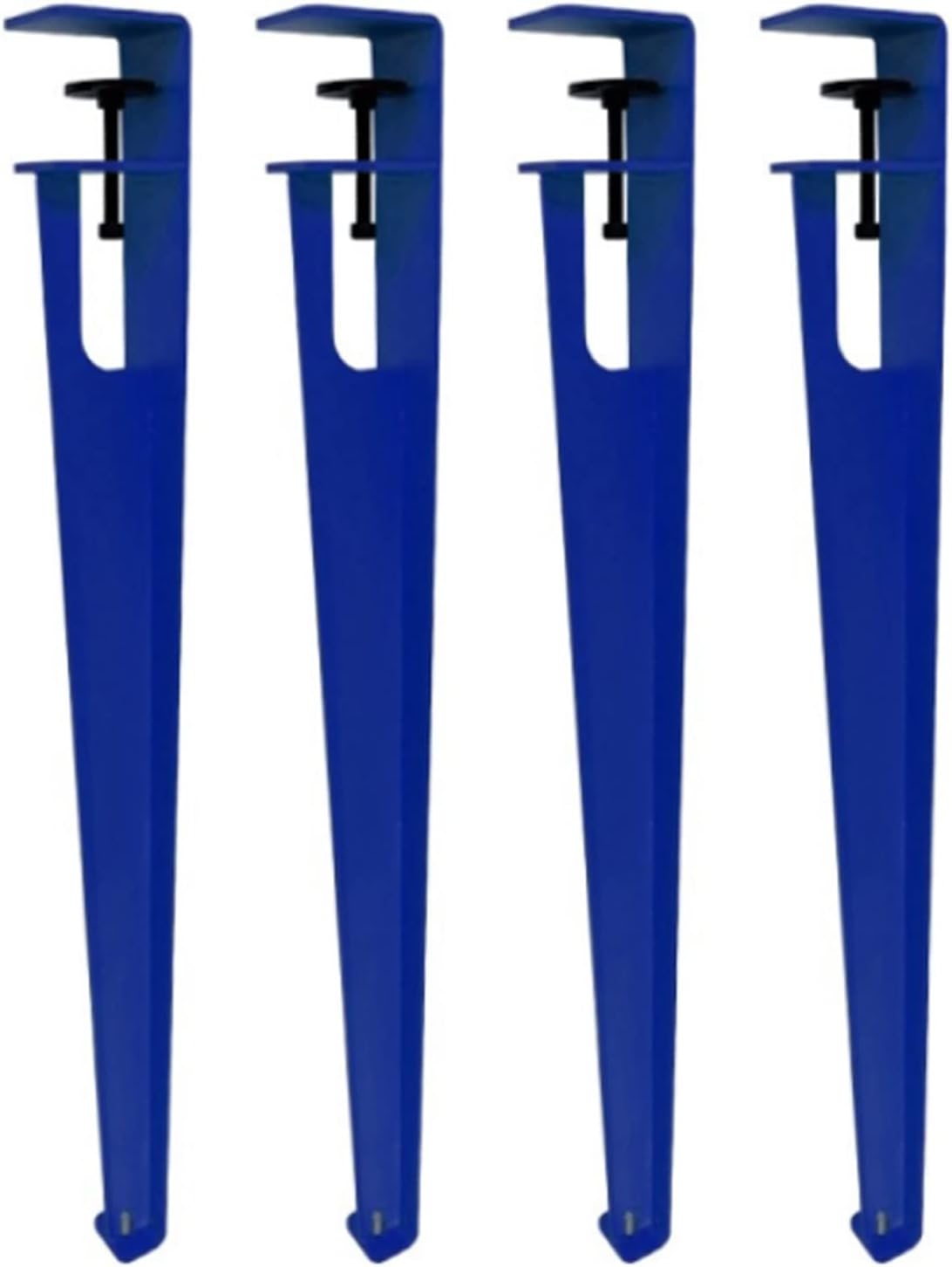 4pcs Metal Table Clamp Legs,Adjustable Coffee Table Legs,F-Shape Dining Desk Foot,Iron Workbench Support Legs,DIY Bar Legs,No Punching Design,with Adjustable Feet (76cm(30in),Blue)