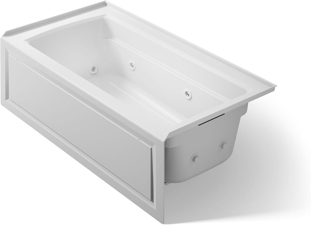 Kohler K-1122-RA-95 Archer 5Ft Whirlpool with Comfort Depth Design, Integral Apron and Right-Hand Drain, Less Heat, Ice Grey